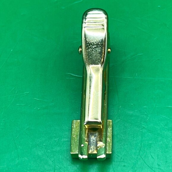 VTG Di Gino Cufflinks Tie Bar Set Gold Tone Mother of Pearl Sunburst Mid Century - Picture 11 of 12